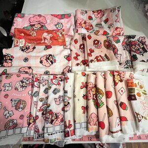 20 pc set Strawberry Shortcake Scrap Fabric Bundle 2